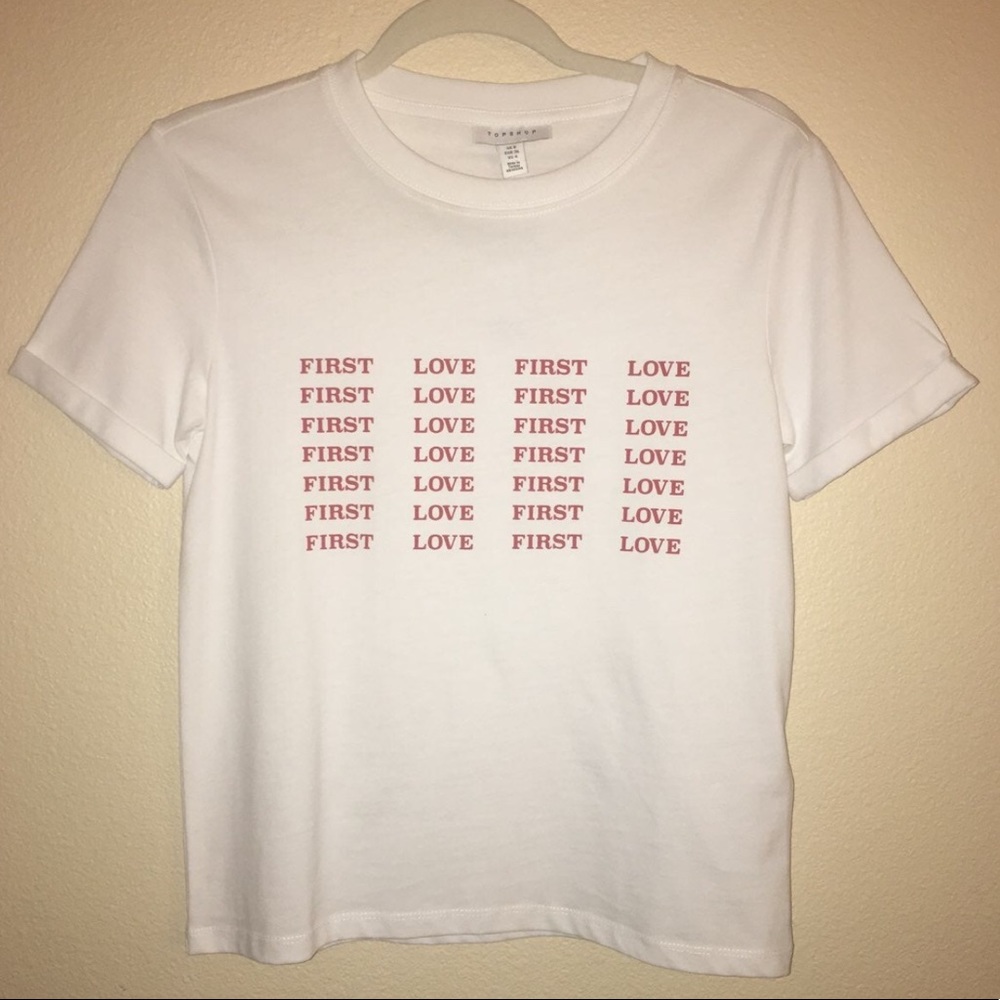 white topshop printed t-shirt